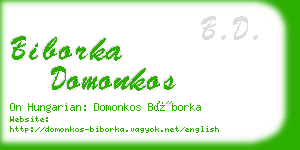 biborka domonkos business card
